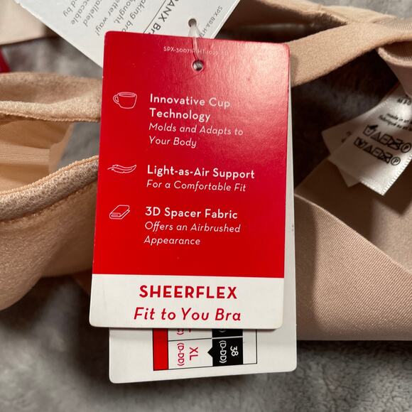 Spanx Fit To You Bra Womens Medium A-C Beige Sheerflex New - Picture 8 of 14